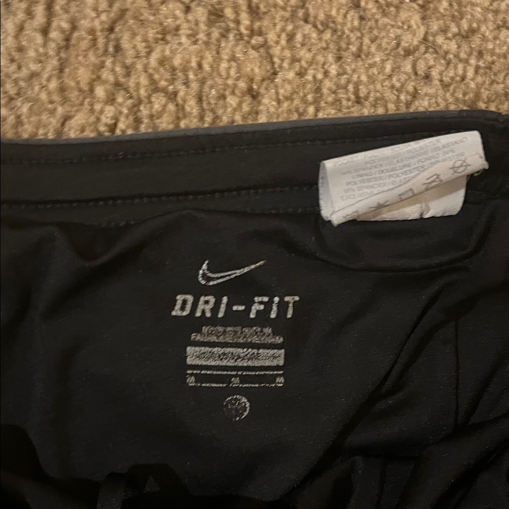 Nike Men's Black Athletic Shorts with Gray Panels - Picture 3 of 3
